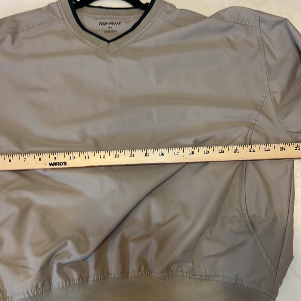 Top-Flite Golf Windbreaker Size M  Tan with  black trim - Picture 7 of 8
